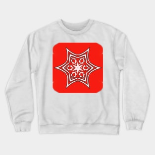 Bright Red Kaleidoscope Pattern (Seamless) 4 Crewneck Sweatshirt